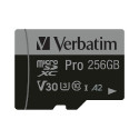 Verbatim memorijska kartica PRO Micro SDXC 256GB, U3, A2, V30, Class 10 Card + adapter