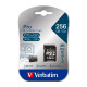 Verbatim memorijska kartica PRO Micro SDXC 256GB, U3, A2, V30, Class 10 Card + adapter