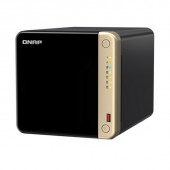 4-Bay desktop NAS, Intel Celeron N5105/N5095 quad-core, 8 GB onboard not expandable, 4 x 3.5"/2.5" SATA 6Gb/s drive bays, 2 x