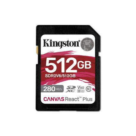 Kingston 512GB SDXC Canvas React Plus SDXC UHS-II 280R/150W U3 V60