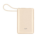 Silicon Power Powerbank CP10, 10000mAh, 20W, built in USB-C cable, USB-C+USB-A port champagne gold
