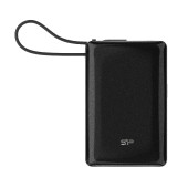Silicon Power Powerbank CP10, 10000mAh, 20W, built in USB-C cable, USB-C+USB-A port, crni