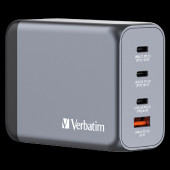 Verbatim GNC-200 GaN zidni punjač 200W, 4 priključka, 2 x USB-C PD 100 W / 1 x USB-C PD 65 W / 1 x USB QC 3.0