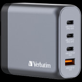 Verbatim GNC-140 GaN zidni punjač 140W, 4 priključka, 2 x USB-C PD 140 W / 1 x USB-C PD 20 W / 1 x USB-A QC 3.0