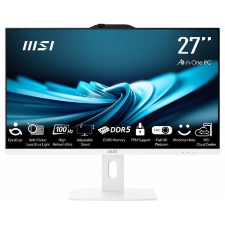 All-in-one MSI PRO AP272P 14M-887XEU i7 / 16GB / 1TB SSD / 27" FHD / Windows 11 Pro / white - adjustable stand