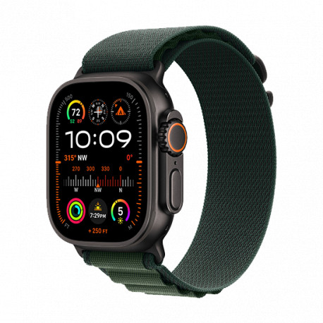 Watch Apple Watch Ultra 2 (2024) LTE 49mm Black Titanium Case with Alpine Loop M - Dark Green