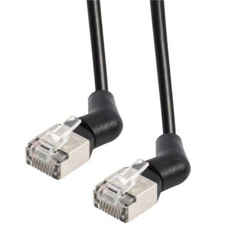 Transmedia CAT6a U FTP Patch Cable 1m black, 360° rotatable