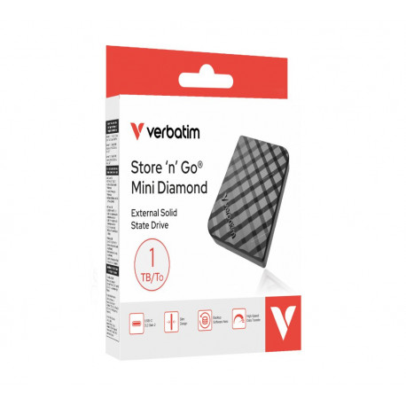 Externi SSD Verbatim 32025 Store'n'Go Mini Diamond, 1TB, USB-C 3.2 Gen2, crni