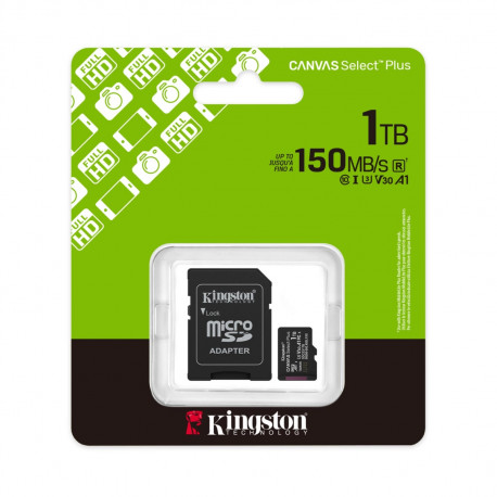 Kingston 1TB microSDXC Canvas Select Plus Gen3 150MB/s A1 Card + Adapter