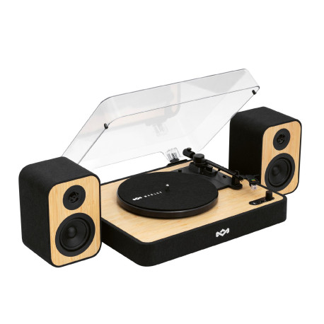 HOUSE OF MARLEY REVOLUTION BT TURNTABLE WITH SPEAKERS SIGNATURE BLACK