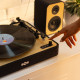 HOUSE OF MARLEY REVOLUTION BT TURNTABLE WITH SPEAKERS SIGNATURE BLACK