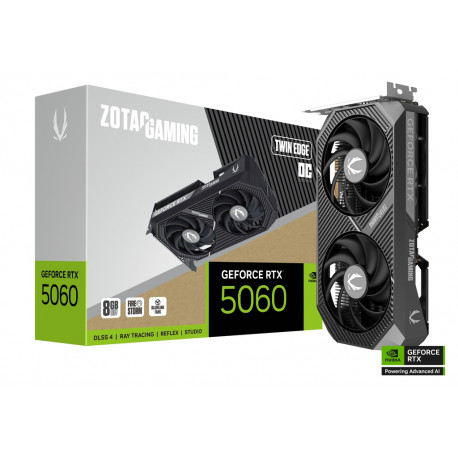 Zotac  RTX 5060 Twin Edge OC 8GB GDDR7 128-bit, PCIe 5.0x8, 3×DP/HDMI