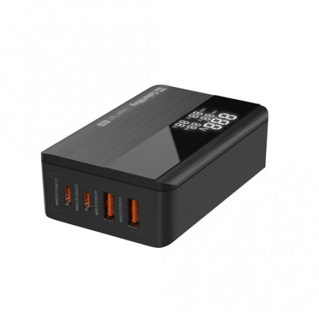 AC Charger ColorWay Power Delivery GaN (2USB-A + 2USB TYPE-C) (100W) black