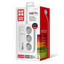 Power socket ColorWay 3 power sockets/4USB GaN3 Pro PD (2USB-A + 2 TYPE C) (65W) 2M white
