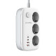 Power socket ColorWay 3 power sockets/4USB GaN3 Pro PD (2USB-A + 2 TYPE C) (65W) 2M white