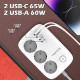 Power socket ColorWay 3 power sockets/4USB GaN3 Pro PD (2USB-A + 2 TYPE C) (65W) 2M white