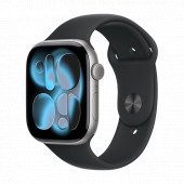Watch Apple Watch Series 11 (2025) GPS 46mm Space Grey Aluminium Case with Sport Band S/M - Black
