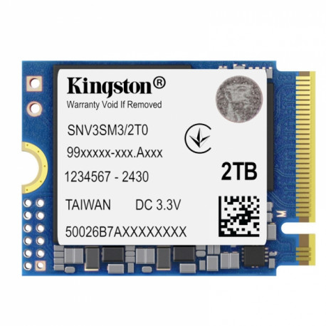 Kingston SSD 2TB NV3 M.2 2230 PCIe 4.0 NVMeUp to 5,000MB/s read, 3,000MB/s write