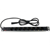 Roline strujna priključnica 19", 8×Schuko, IEC3200 C14(M) UPS priključak kabela, 2.0m, aluminium