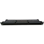 Masterlan patch panel 19" 24xRJ45, Cat6, 1U, with tie bar, black