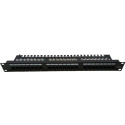 Masterlan patch panel 19" 24xRJ45, Cat6, 1U, with tie bar, black