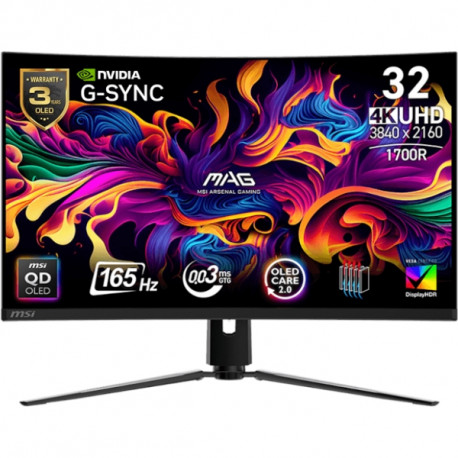 Monitor MSI MAG 321CUP QD-OLED 31.5" / UHD / 165Hz / 0,03ms MPRT / black - adjustable stand - PD 15W