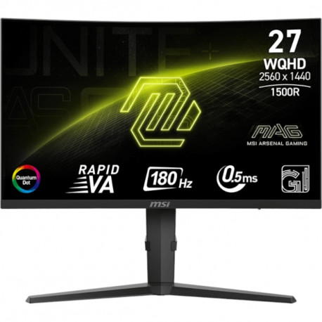 Monitor MSI MAG 275CQRF QD E2 / 27" / WQHD / Rapid VA / 180Hz / 0.5ms (GtG) / curved / black - adjustable stand - PD 15W