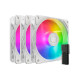 Ventilator za ohišje Cooler Master SickleFlow Edge 120 ARGB White Edition, PWM 120mm, komplet 3 kom, bel