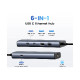 UGREEN 6-portni USB-C HUB na 1xUSB-A 3.2, 2xUSB-C 3.2, 1xUSB-A 2.0, 1xUSB-C za napajanje, 1x RJ45 konektor, sivi