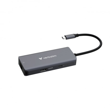 Verbatim USB-C Essentials Multiport Hub 6 priključaka: RJ45, HDMI, USB-C PD, 3 x USB-A 3.2 Gen 1