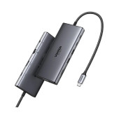 UGREEN 11-portni USB-C HUB na 2xUSB-A 3.2, 2xUSB-C 3.2, 1x AUX 3.5mm, 1x USB-A 3.0, 1x VGA utor, 1x HDMI 60 Hz, 1x RJ45 Ether