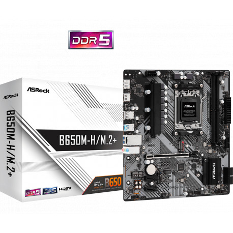 Asrock AMD B650M-H/M.2+, AM5, DDR5/6400, PCIe 4.0, HDMI/DP