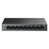 TP-Link LS109P 9-Port 10/100 Mbps Desktop Switch with 8-Port PoE+, 8× 10/100 Mbps PoE+ Ports, 1× 10/