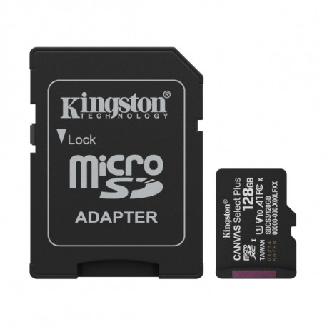 Kingston microSD, Canvas Select Plus, R150, 128GB