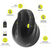 Port miš 2.4 GHz BT erg. punjivi za dešnjake, crni