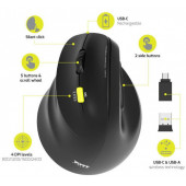 Port miš 2.4 GHz BT erg. punjivi za ljevake, crni