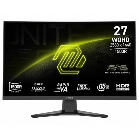 Monitor MSI MAG 275CQF E18 / 27" / WQHD / Rapid VA / 180Hz / 0.5ms (GtG) / curved / black