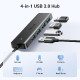 UGREEN 4-portni USB-A HUB 4xUSB-A 3.0, sivi