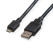 Roline USB2.0 kabel TIP A(M) na Micro B(M), 1.8m, crni