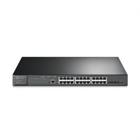 TP-Link Omada JetStream 28-port Gigabit L2+ Smart PoE+ preklopnik (Switch), 24×G-LAN, 4×10G SFP+, RJ45/microUSB console, 19"
