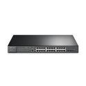 TP-Link Omada JetStream 28-port Gigabit L2+ Smart PoE+ preklopnik (Switch), 24×G-LAN, 4×10G SFP+, RJ45/microUSB console, 19" 