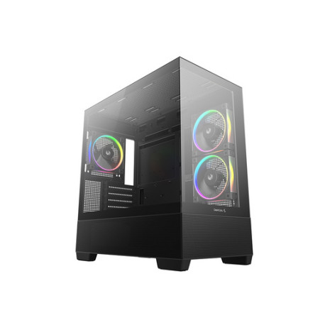 Računalniško ohišje DeepCool CG380 3F, mATX, Midi-Tower, kaljeno steklo, črno