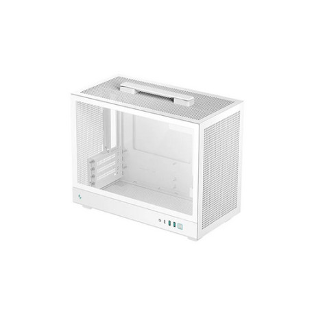 Računalniško ohišje DeepCool CH160 PLUS WH, ITX, Micro-ATX, kaljeno steklo, belo