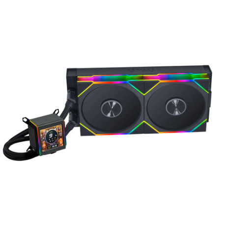 Komplet za tekočinsko hlajenje AIO Liquid Cooler Lian Li GALAHAD II LCD 280 TL Wireless, ARGB, črn