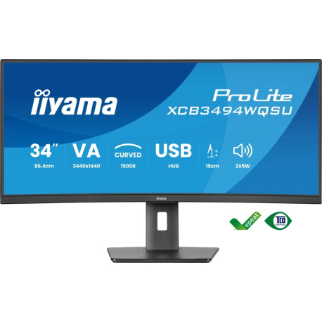 Monitor Iiyama 86,4 cm (34,0”) XCB3494WQSU-B1 3440×1440 VA LED 120Hz ukrivljen