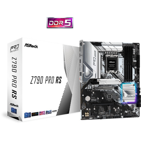 ASRock MB Z790 PRO RS , S.1700, 4xDDR5/7200(OC), PCIe 5.0, 2.5G-LAN, HDMI/DP, USB-C, ATX