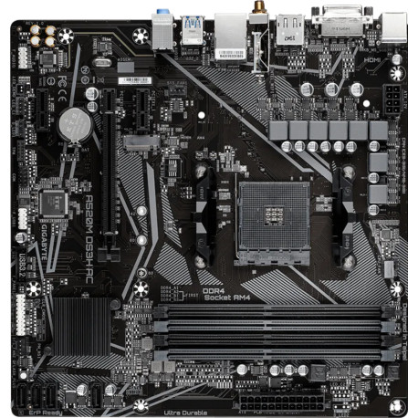 Gigabyte MB A520M DS3H AC, S.AM4, 4xDDR4/4733(OC), PCIe 3.0, G-LAN, HDMI/DP/DVI-D, WiFi, mATX