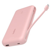 BELKIN 20k PD30W Integrated USB-C Cable Power Bank, Pink