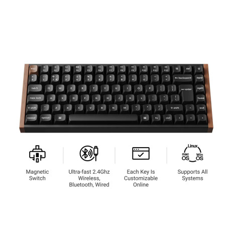 Tipkovnica Keychron K2H-F1-UK Black RGB96% Layout/BT/2.4GHz/Nebula Sw/Gateron 2.0 Mag Sw