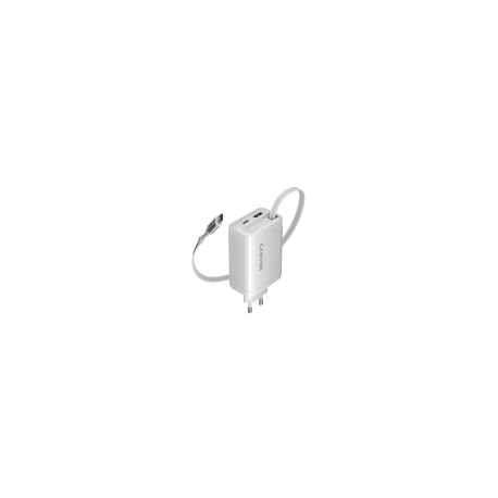 CANYON charger OnCharge 65RC Build-In Cable USB-C 65W 1xPD 1xQC EU White
